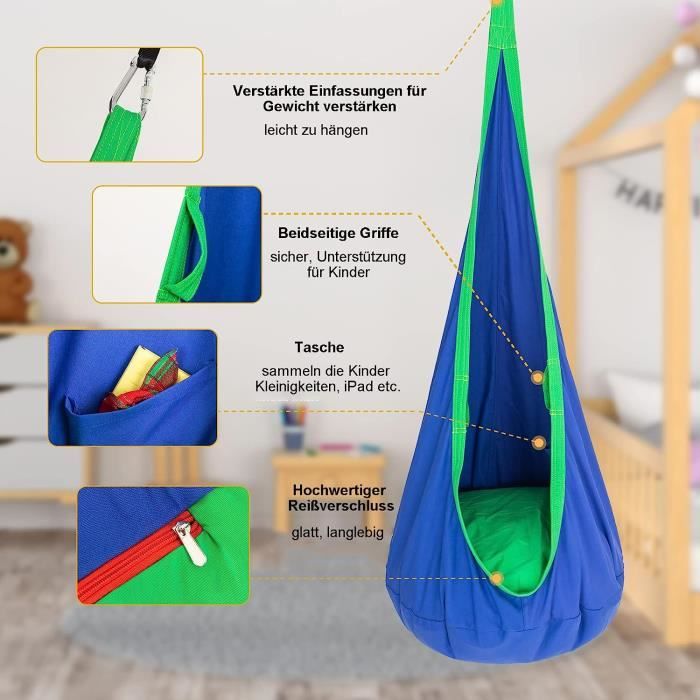 60KG Hamac pour enfant,balançoire suspendue pour enfants, balançoire pour tout-petit