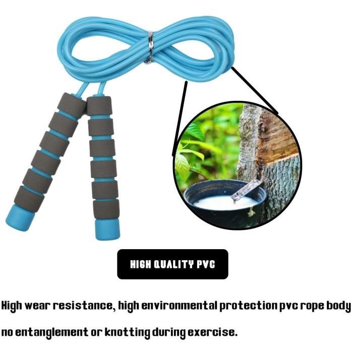 Corde à Sauter Enfant Réglable - Lot De 2 - Poignées En Mousse - Longueur 2.8m - Pour 3-12 Ans - Fitness