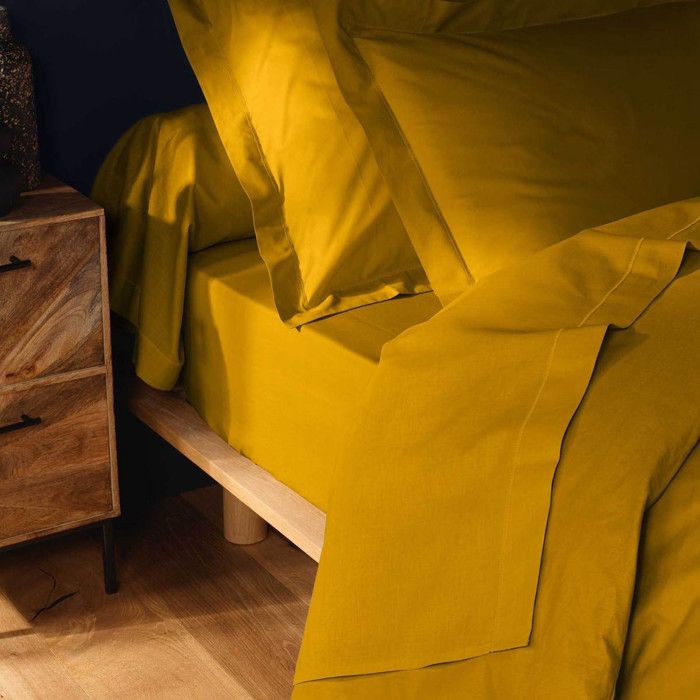 Drap Housse intérieur 140x190cm Jaune Cumin