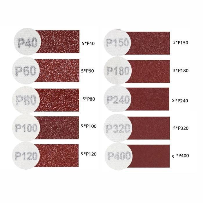 50 Disques Abrasifs 150mm Grain 150 - Pour Ponceuse Excentrique - Ponçage Bois, Métal, Plastique
