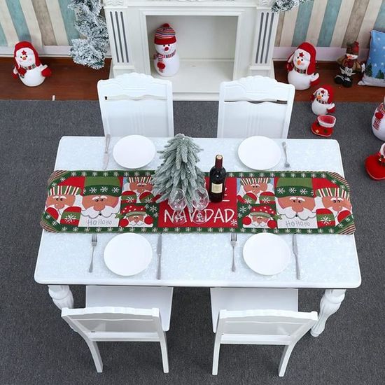 À faire soi-même Noël Table Drapeau Nappe Couvercle Table-Runner Banquet Fête Décor