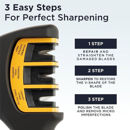 Aiguiseur De Couteaux Deiss PRO - Angle Réglable, Affûtage Manuel Pour Couteaux Et Ciseaux, Base Antidérapante