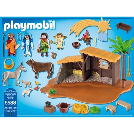 PLAYMOBIL Cr che de No l 5588 4 personnages 4 animaux et