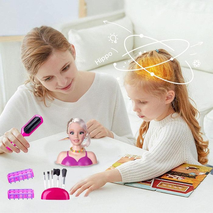 Tosbess Tête à Coiffer Et Maquiller, Coiffure, Trousse De Maquillag Jouet De Poupee Pour Petits Filles Amz B07zp12vj8