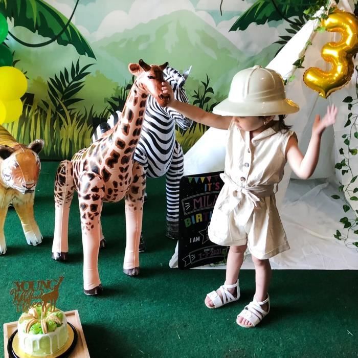 Ballon Animaux Jungle 5 Ans Kit - Chiffre 5 Or Décoration Anniversaire