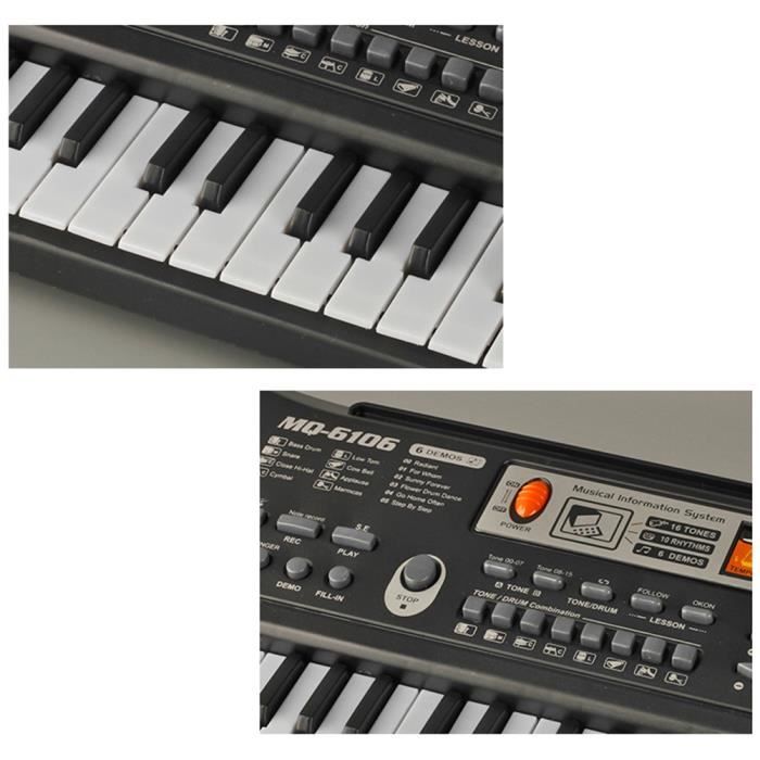Orgue électronique Multifonction 61 touches numériques musique clavier  électronique clé carte cadeau piano électrique - 53.5x17x5cm - Cdiscount  Instruments de musique