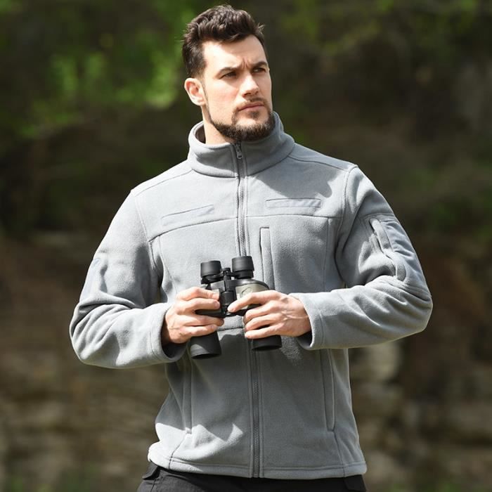 Couleur VERT taille 3XL 95 105KG Veste polaire a col montant pour homme manteau decontracte tactique ther Cdiscount
