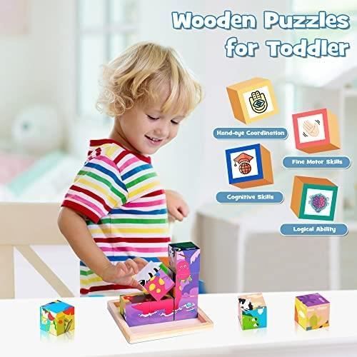 Japace Puzzles en Bois Enfant 6 en 1 Jouet Bébé Amélioré Puzzles Cube  Animaux Jouet Montessori pour 1 2 3 4 Ans Jeux Éduc None - Cdiscount Jeux -  Jouets