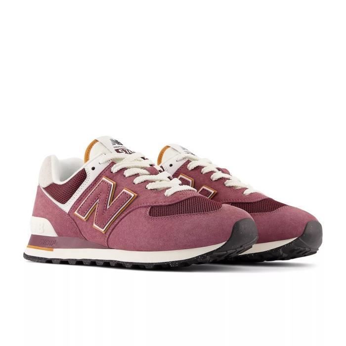 Chaussures NEW BALANCE 574 Cerise Rose Homme Adulte Rouge