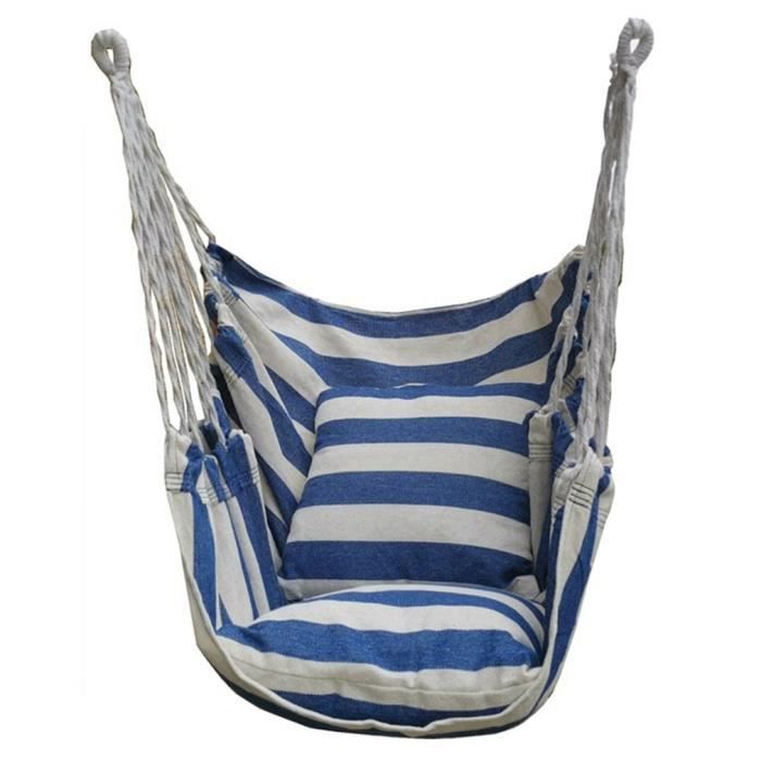 Tissu De Remplacement Pour Chaise Swing - Coussin Doux Avec Cordes Et Poche - 64x197x23 Cm