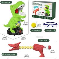 NATTHSWE – Jeu De Tir Sur Dinosaure Mobile Avec 2 Pistolets Popper Et 24 Balles En Mousse, Cible Électronique LCD, Dès 4 Ans