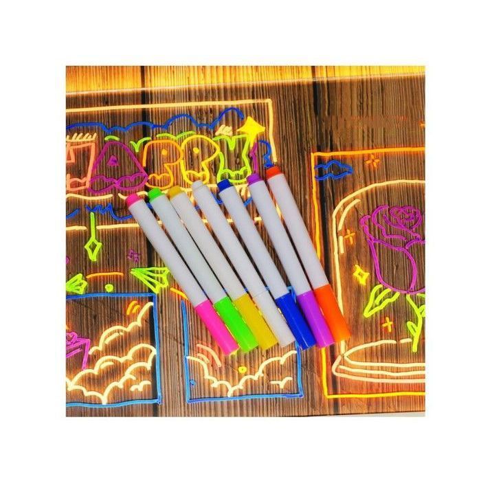 Tableau Lumineux LED Transparent – Dessinez Avec 7 Couleurs, 4 Modes, Parfait Pour Notes Et Décoration - 4