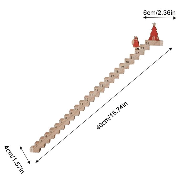 Calendrier De L'Avent 2025 En Bois Réutilisable Pour Enfants, Décoration De Table En Bois (A