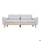 Miliboo Canapé Design 3 Places En Tissu Gris Clair Et Pieds Chêne Ektor