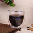 Café,Tasse en verre à Double paroi,1-4-6 pièces,Mini tasse à thé transparente et résistante faite à la main,café - Type 1PCS 250ml-0
