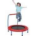 ANCHEER Trampoline enfant pliable - Mini trampoline intérieur / exterieur Ø 91.4 cm - Rouge-0