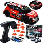 LANGTU Voiture Télécommandée Drift,1:22 Mini RC Drift Car, 4WD Voiture Télécommandée avec Lumière LED Colorées et Pneus Remplaçables Rouge