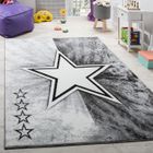 PACO HOME Tapis Chambre D’Enfant Étoile Design Tapis De Jeu Tapis Pour Enfants Poils Ras Gris [200x280 cm]