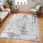 SURYA Tapis de Salon à Poils Courts Doux Scandinave Moderne DELICE 120x170cm Blanc/Gris