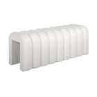SWEEEK Banc. bout de lit blanc contemporain en tissu