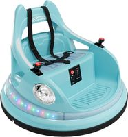 12V Auto Tamponneuse pour Enfants 2-6 Ans, Voiture Électrique Rotation à 360°avec LED, Télécommande et Musique Bleu