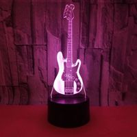 Guitare 3d LED Nuit Lumière Lampe Instruments De musique 7 Couleurs 3D LED De Chevet Lampe Home Decor Pour Enfants Jouet Cade C03C1