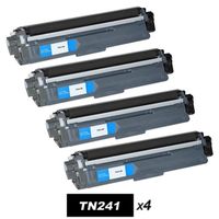 Kit de 4 Noir TN241 Cartouche de Toner compatible pour Brother HL3140CW,HL3150CDW,HL3150CDN,HL3170CDW,DCP9020CDW,MFC9130W,MFC9140CDN