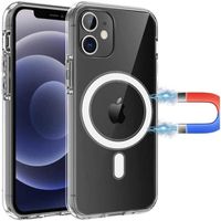 Magnétique Transparente Coque iPhone 11 Magsafe Chargeur Cadre en TPU Fin PC Anti Jaune Antichoc Transparente Cristal iPhone D