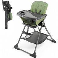 Chaise haute pliable KINDERKRAFT FOLDEE - Réglable - Vert - Pour bébé de 6 mois à 3 ans