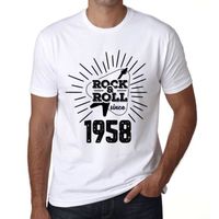 Homme Tee-Shirt Guitare Et Rock & Roll Depuis 1958 – Guitar And Rock & Roll Since 1958 – 65 Ans T-Shirt Cadeau 65e Anniversaire