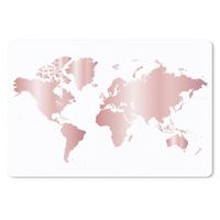 Tapis de Souris - MuchoWow - 27x18 cm - Carte du monde - Rose