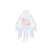 Voile EVJF pour Enterrement de Vie de Jeune Fille Future Mariée - THE REPLICANT - Blanc - 20 x 34 cm