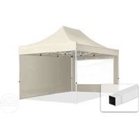 Tente pliante TOOLPORT - Acier, PES env. 300g/m² - 3x4,5 m - Crème
