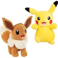 Pokémon Évoli et Pikachu, lot de 2 jouets en peluche, 20,3 cm