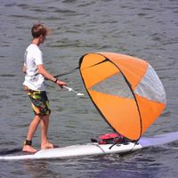 Pagaie de Vent de Voile Ultra-Légère Pliable Haute Transparence Portable Écologique pour Bateaux Gonflables Canoë Kayak