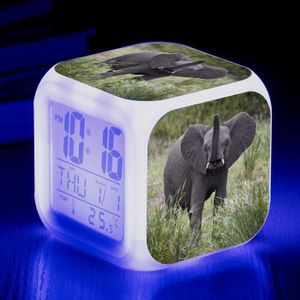 RÉVEIL SANS RADIO Animal Éléphant Réveil Intelligent Led Horloge Num