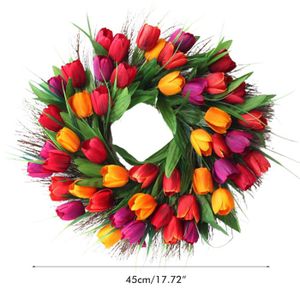 Couronne De Fleurs Artificielles HAOSHICS à Suspendre - Diamètre ~40 Cm, Fleurs En Soie/Plastique | Décoration Porte, Mur, Mariage, Fête (Rose Blanche)