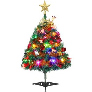 Mini Sapin De Noël 60 Cm LED - Petit Arbre Artificiel Décoré Avec Lumières Chaudes