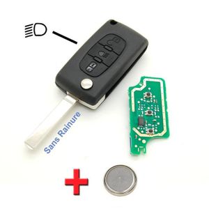 Coque cl/é plip t/él/écommande bouton Phare Peugeot 107 207 307 308 Avec rainure