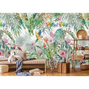 Papier Peint Panoramique Noir Et Blanc Forêt Tropicale Tapisserie Peinture Murale Papier Peint