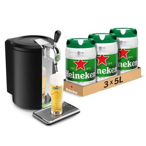 MACHINE A BIÈRE  Tireuse à bière Beertender KRUPS Compact VB450E10 et 3 fûts Heineken blonde