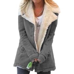 MANTEAU - CABAN Hiver Veste Polaire Femme Chaud Doublure Polaire Z