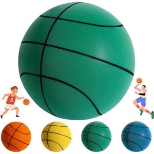 BALLON DE BASKET-BALL Ballon d'entraînement de Basket-Ball Silencieux, Balle en Mousse Haute densité Non revêtue, Ballon de Basket-Ball, 24cm, Vert