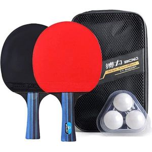 RAQUETTE TENNIS DE T. gift-Raquette de Ping Pong Professionnel Set 2 Raq