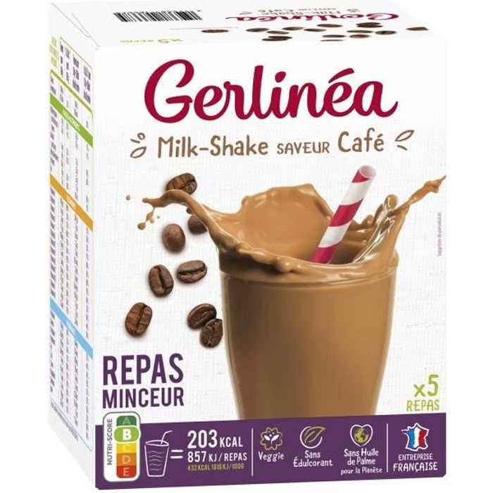 Gerlinéa Boisson Milkshake goût Fraise - Substituts de repas riche en  protéines - Poudre à reconstituer - contient 15 repas - 220385