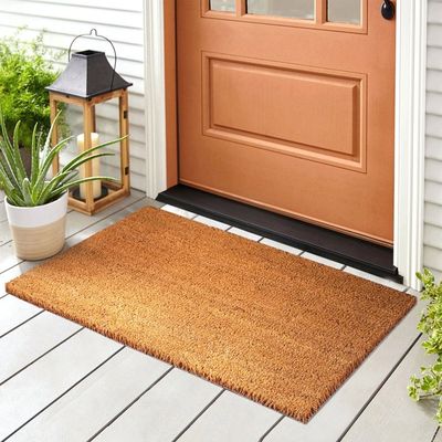 Paillasson - tapis de porte - tapis d'entrée rectangulaire 40x60 cm caoutchouc et fibre de coco-JU12282 - Gamm vert
