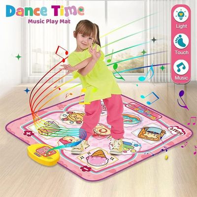 Tapis De Danse 2 Joueurs Pour Enfants – 12 Boutons Lumineux + Bluetooth + Modes Instrument Et Spectacle – Cadeau Anniversaire Dès 3 Ans