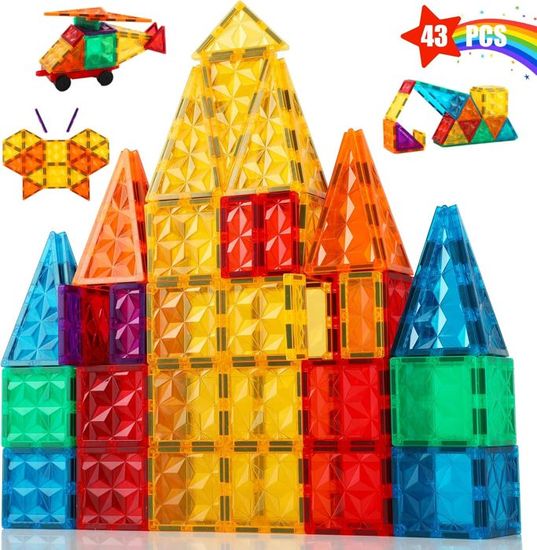 Jeu De Construction Magnétique 200 Pièces - Avec 8 Cubes Lumineux - Blocs 2cm - Pour Enfants 3 à 9 Ans - Cadeau Créatif - 2