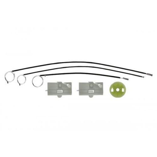 Kit réparation lève vitre Mercedes Vito W639 Avant Gauche 2003-2010. Contient cable, poulie, 2 clips