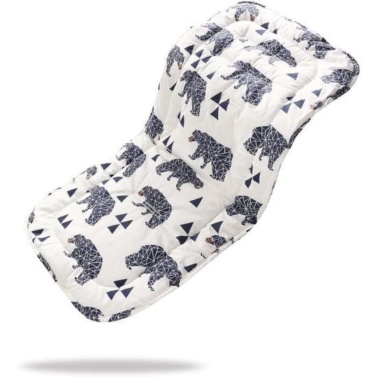 Coussin Siège Poussette Hiver En Peluche - Chaud, Anti-Dérapant, Lavable - Pour Bébé 35x78cm (Beige)
